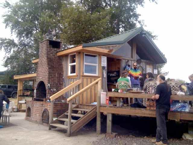 This is the pier kitchen building.  Next to this is the large brick barbecue along with a propane barbecue.