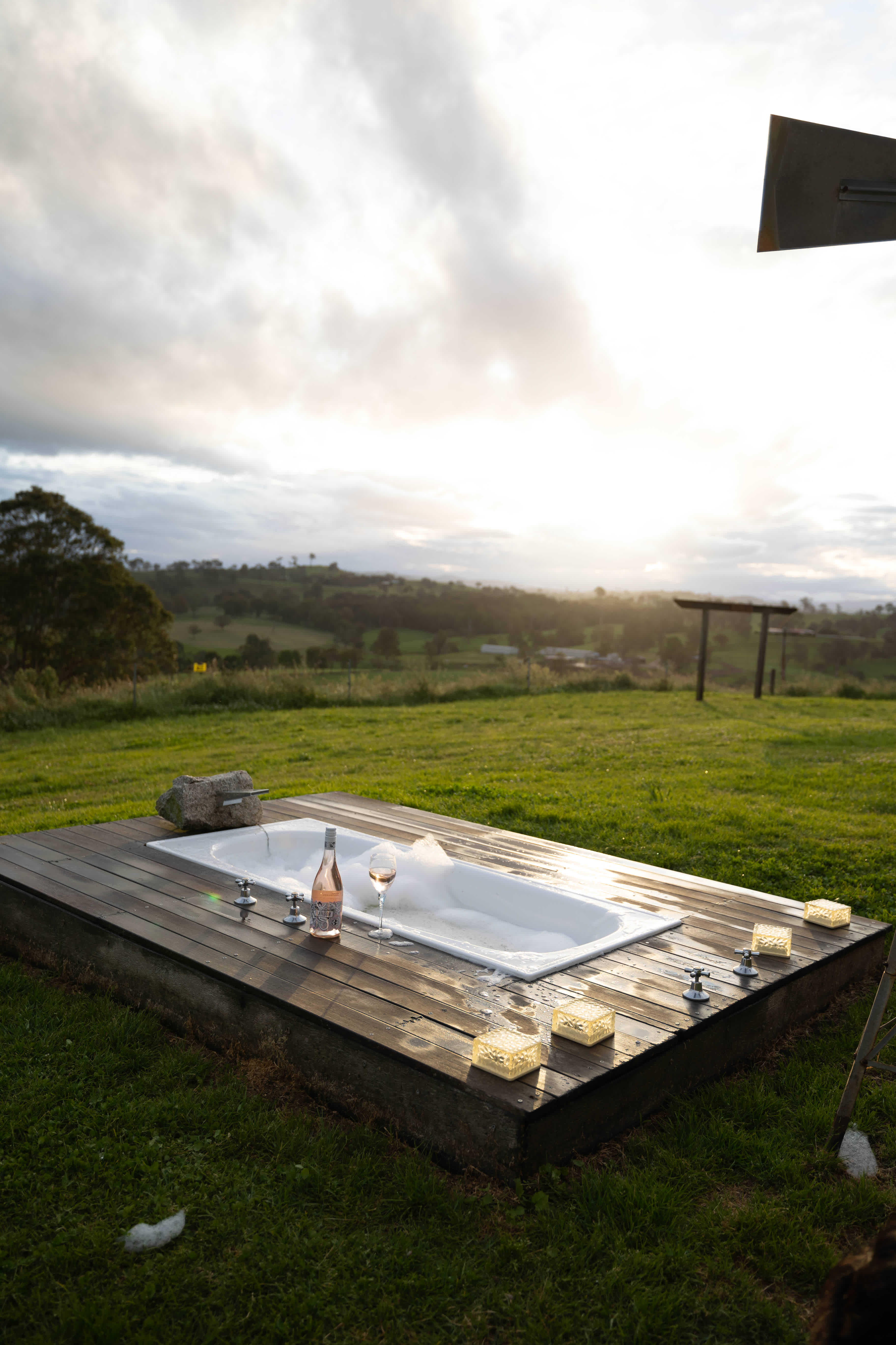 Incredible outdoor bath, especially at sunset!