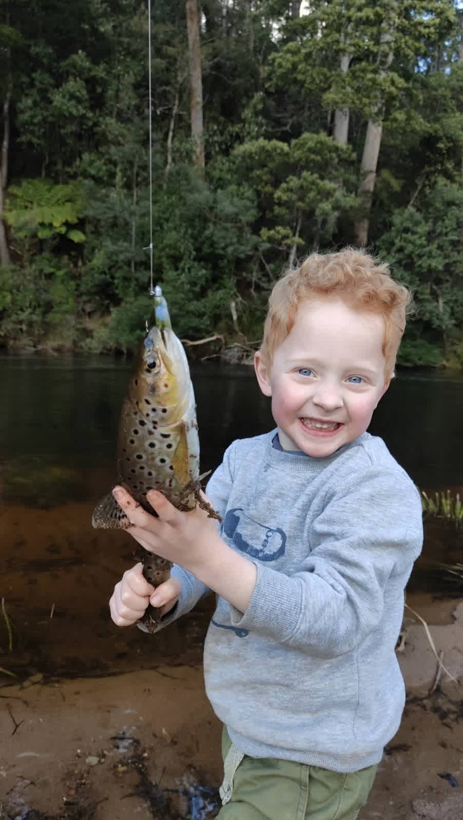 Trout from the river directly beside camp sites