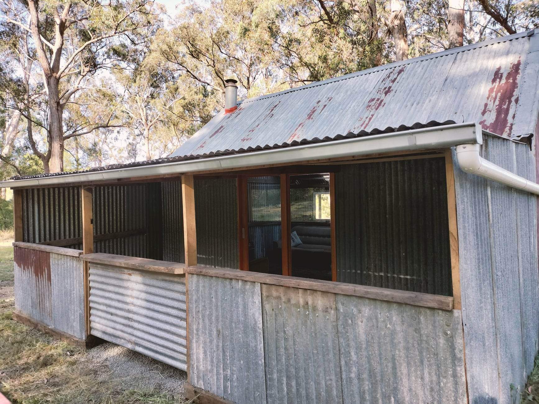 West side of hut 