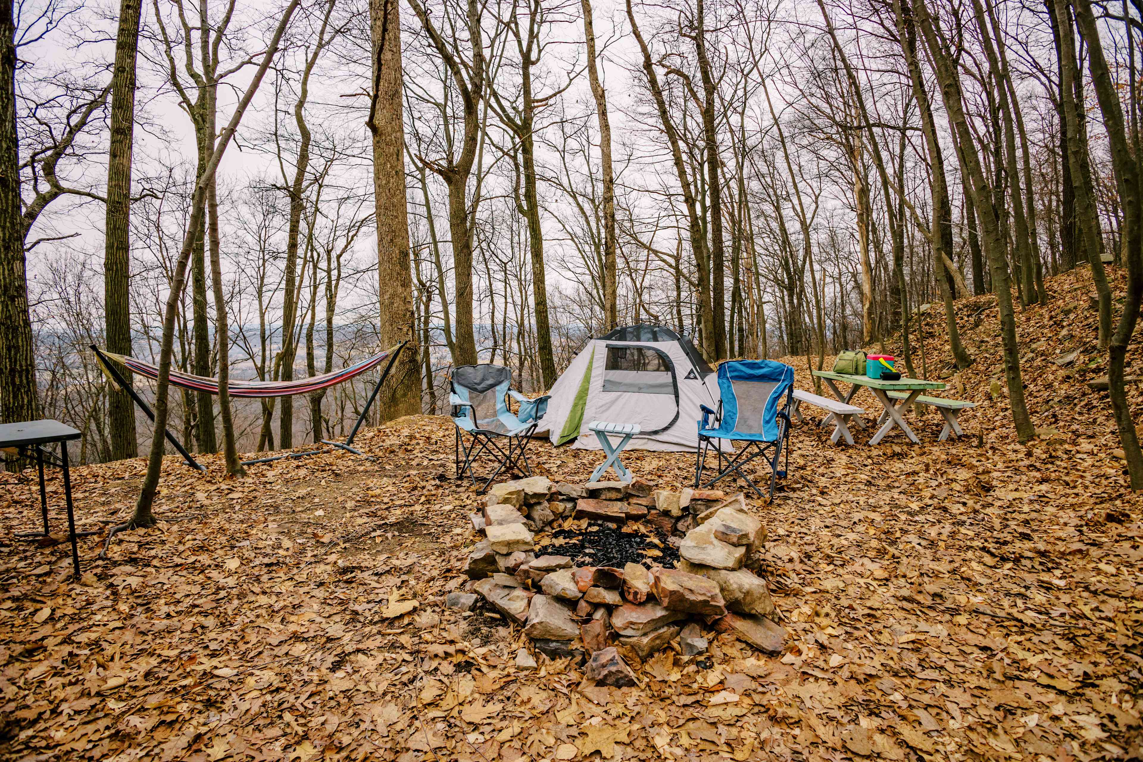 Primitive Campsite #2 offers plenty of space for your tent, chairs, + hammocks!