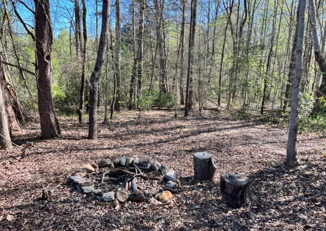 Our campsite! There is a place for your tent and a fire pit