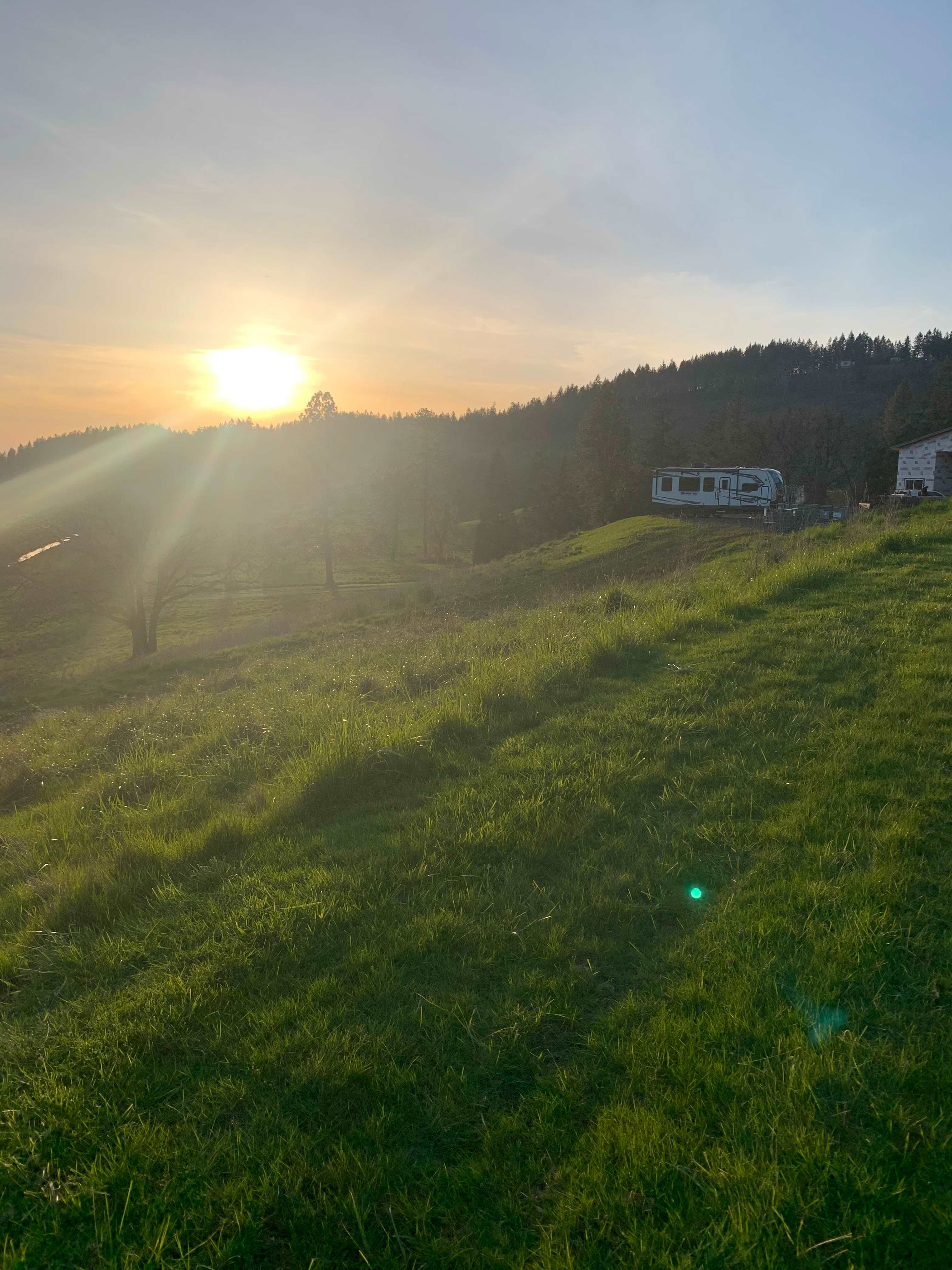 RV spot visible in the upper Right. 🌅. Evening walks in the pasture or historic cemetery nearby. 
