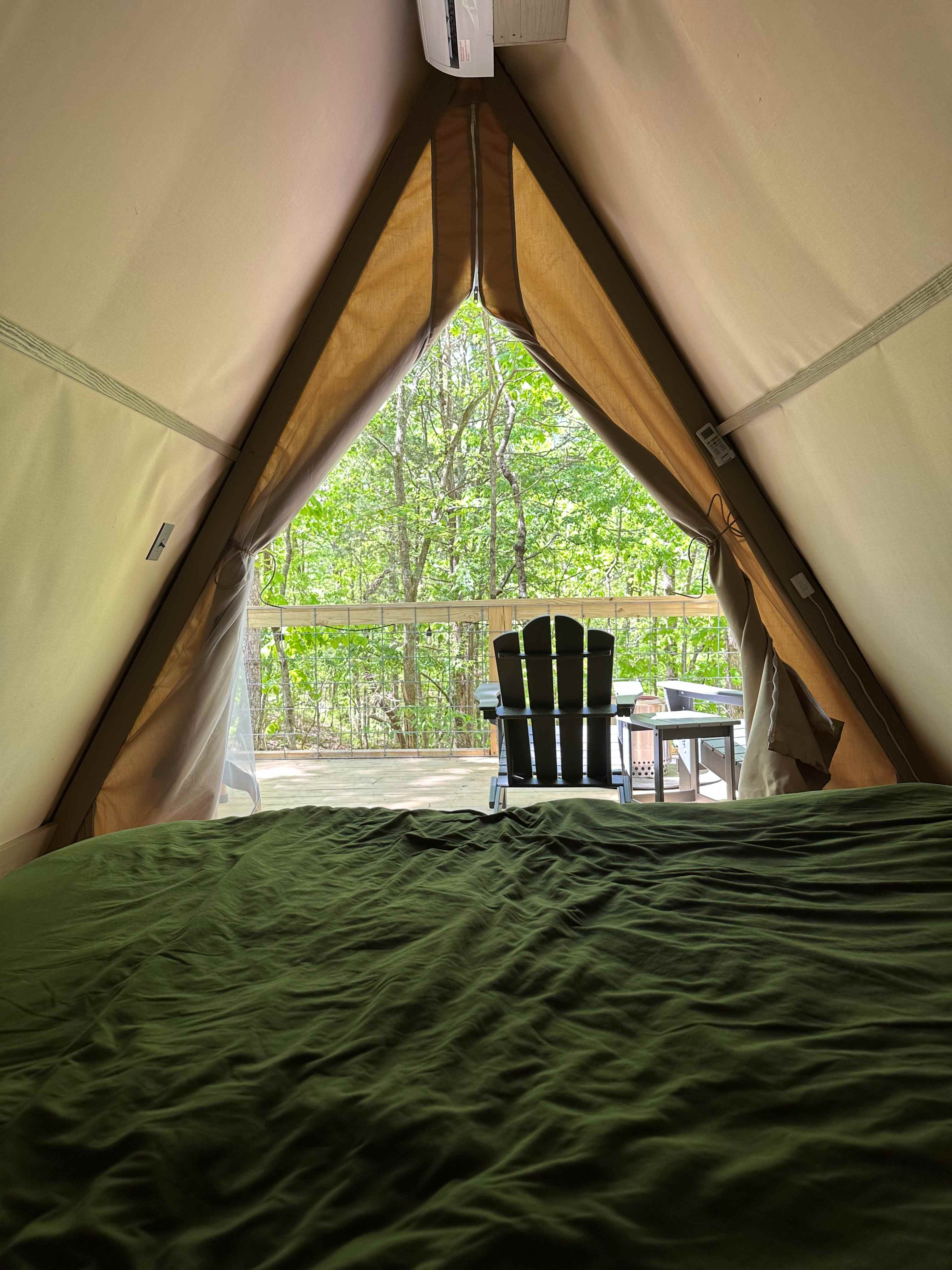 Air conditioned and heated glamps with hotel quality queen-size beds and private decks. Short walk to the bathhouse!
