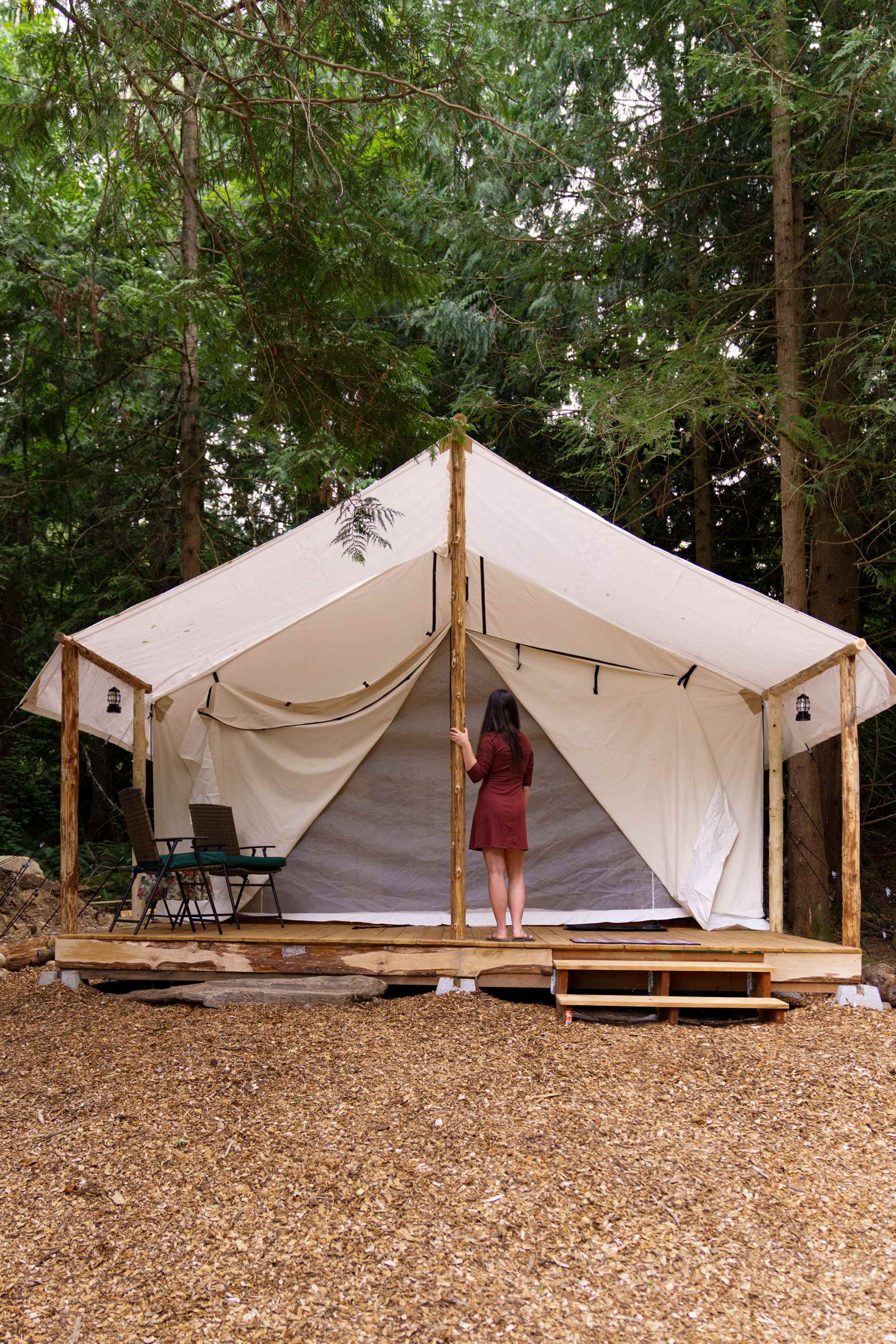 Glamping is correct! The tent was so spacious inside plus the deck enclosure.