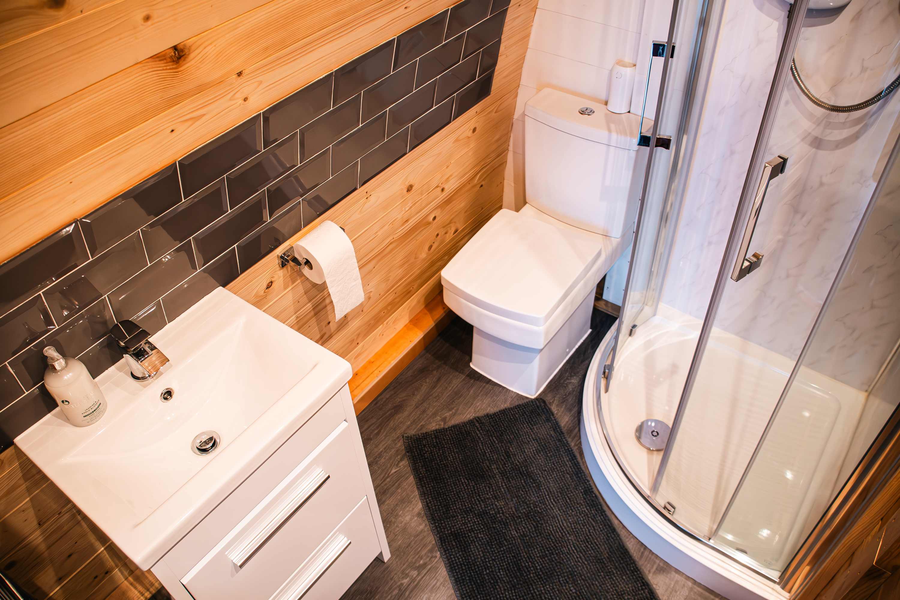 The pod bathroom which was clean and modern
