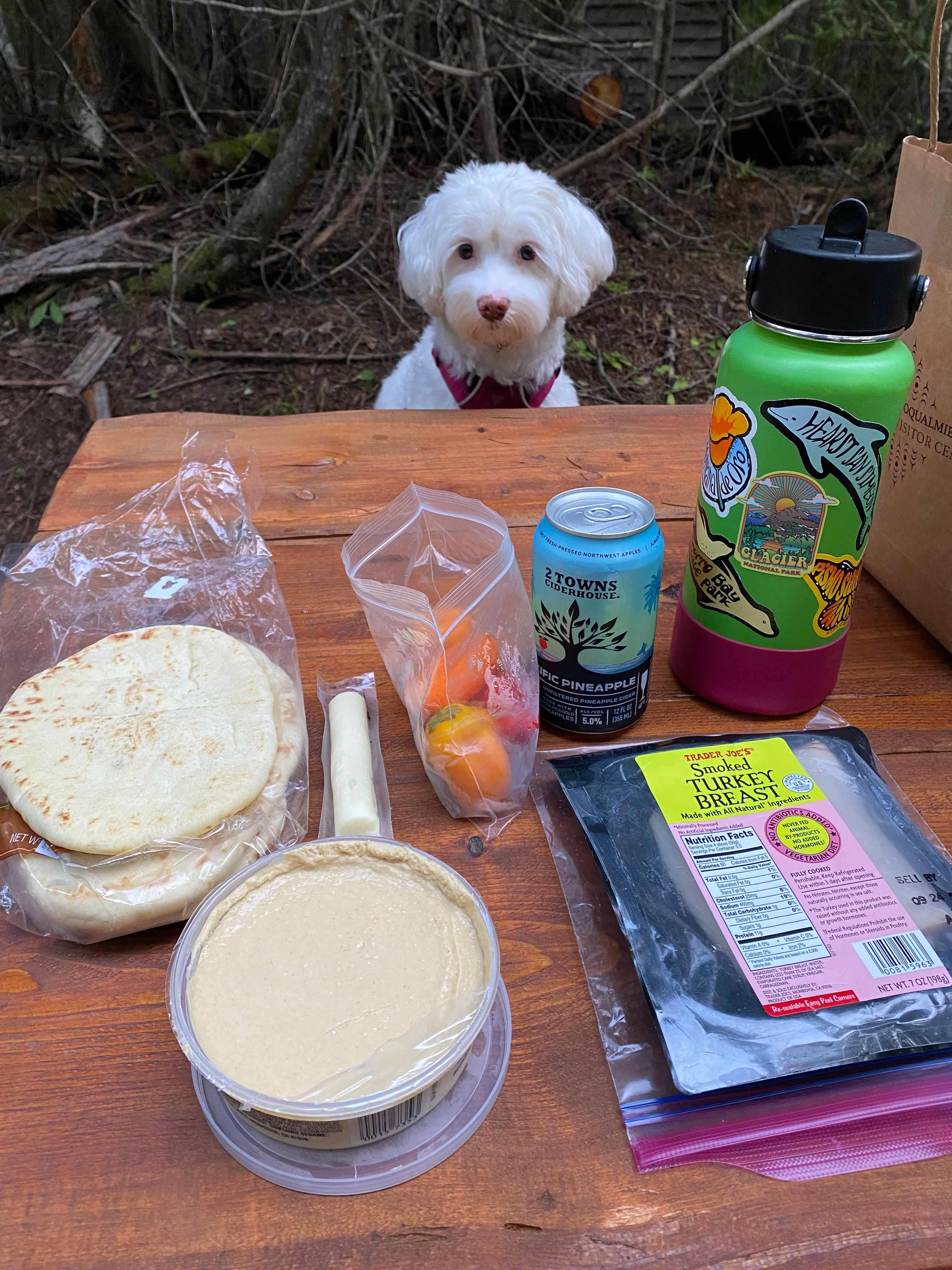 Camp dinner with Millie