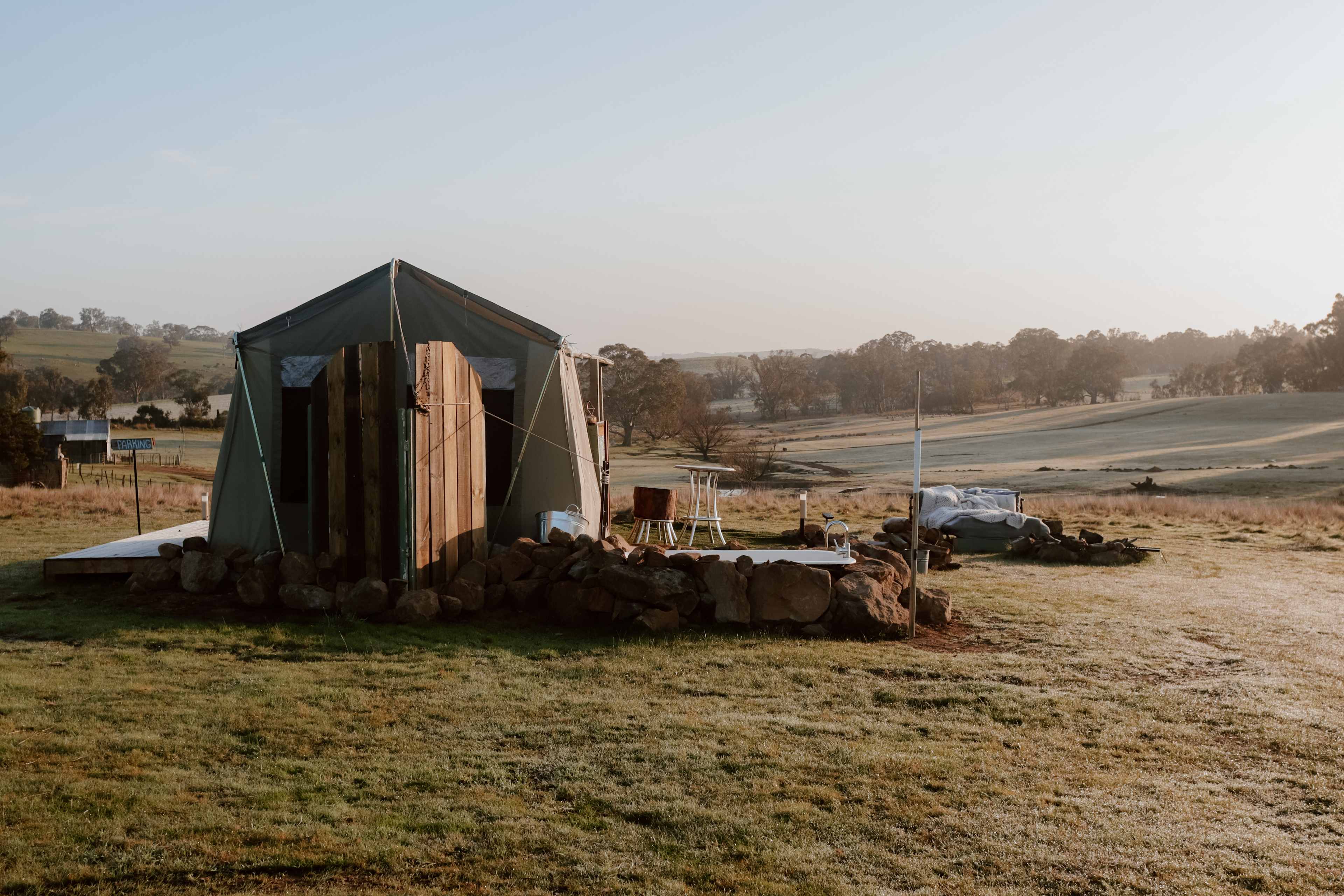 Pitched canvas tent 1