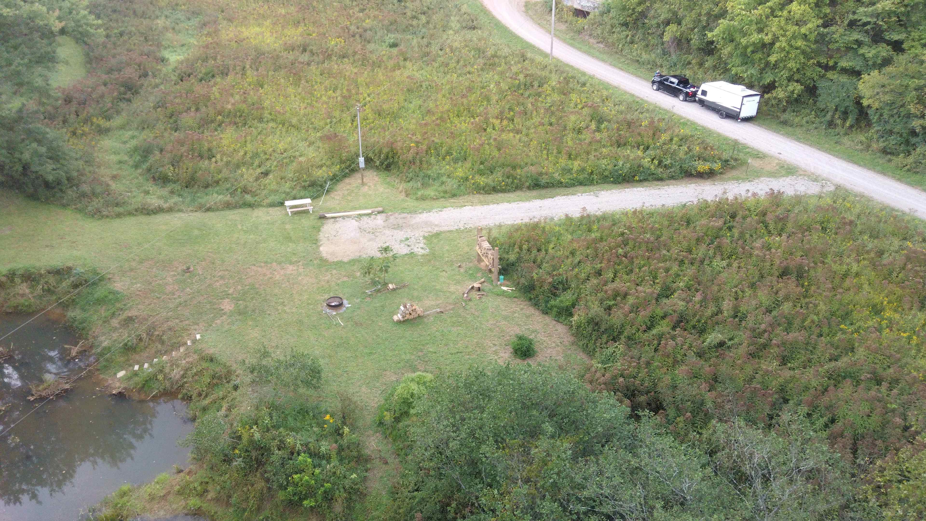 Aerial view of camp
