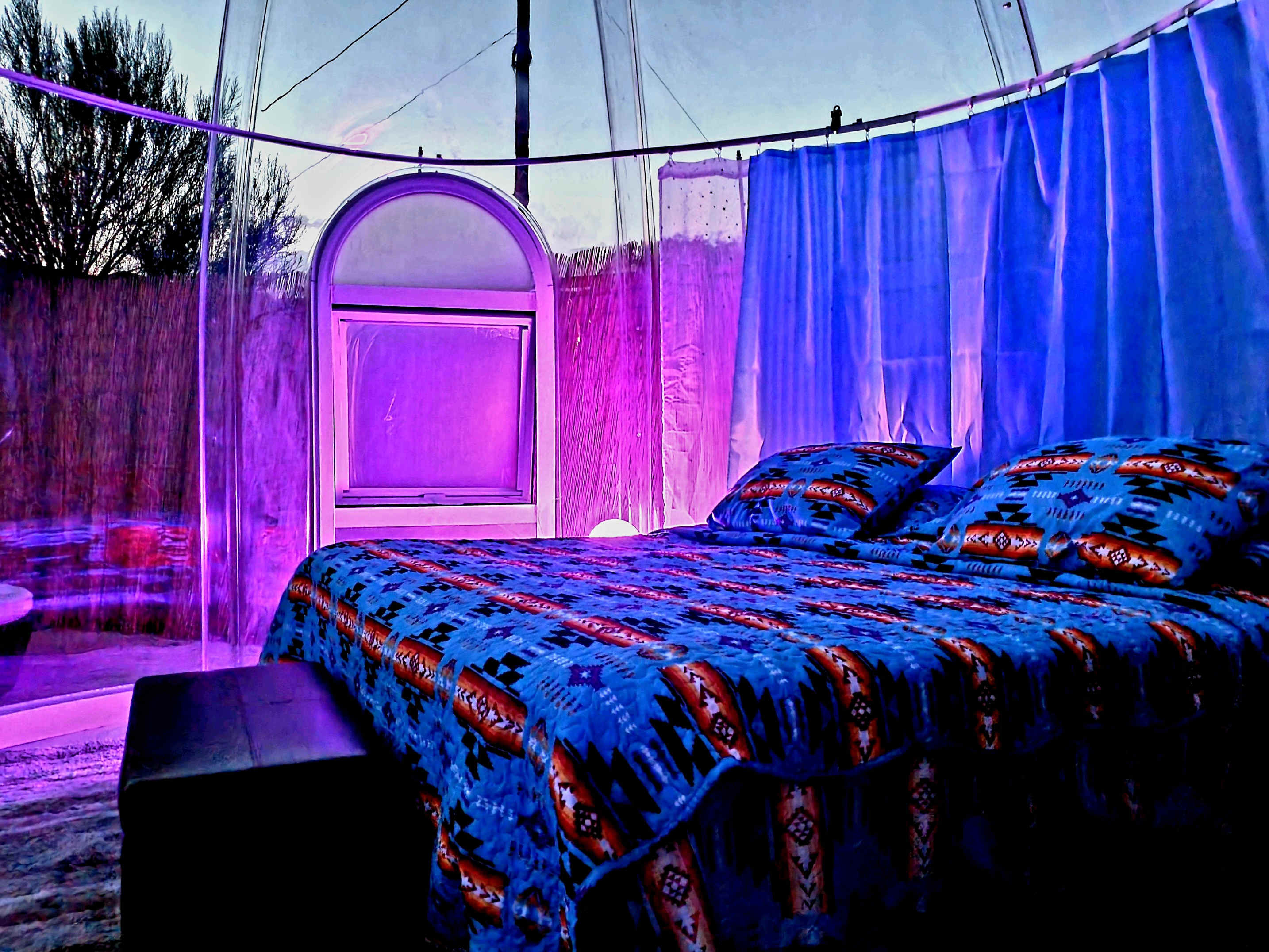 The pod has a king bed. We can fit up to 2 cots for extra guests.