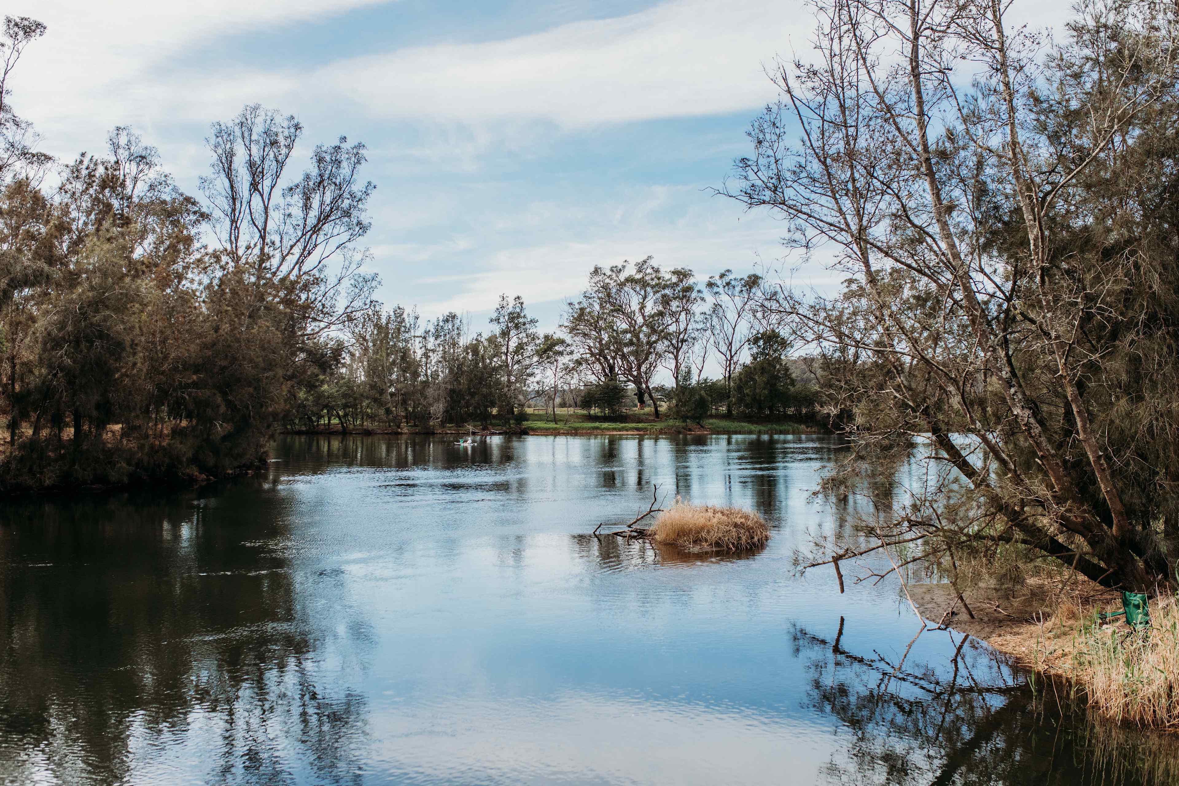 Creek available to swim and canoe in 
