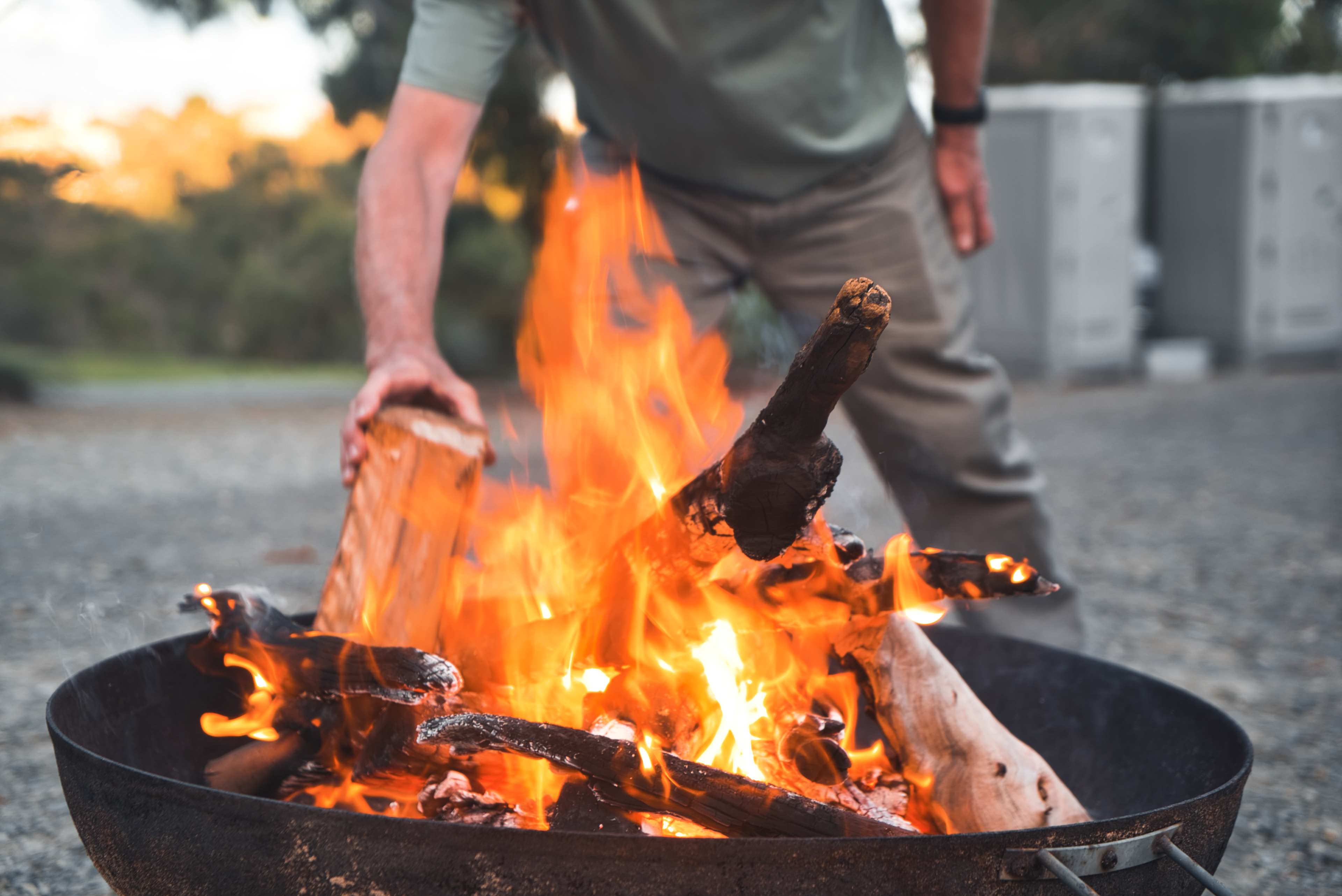 Had a lovely fire up at night that they helped set up