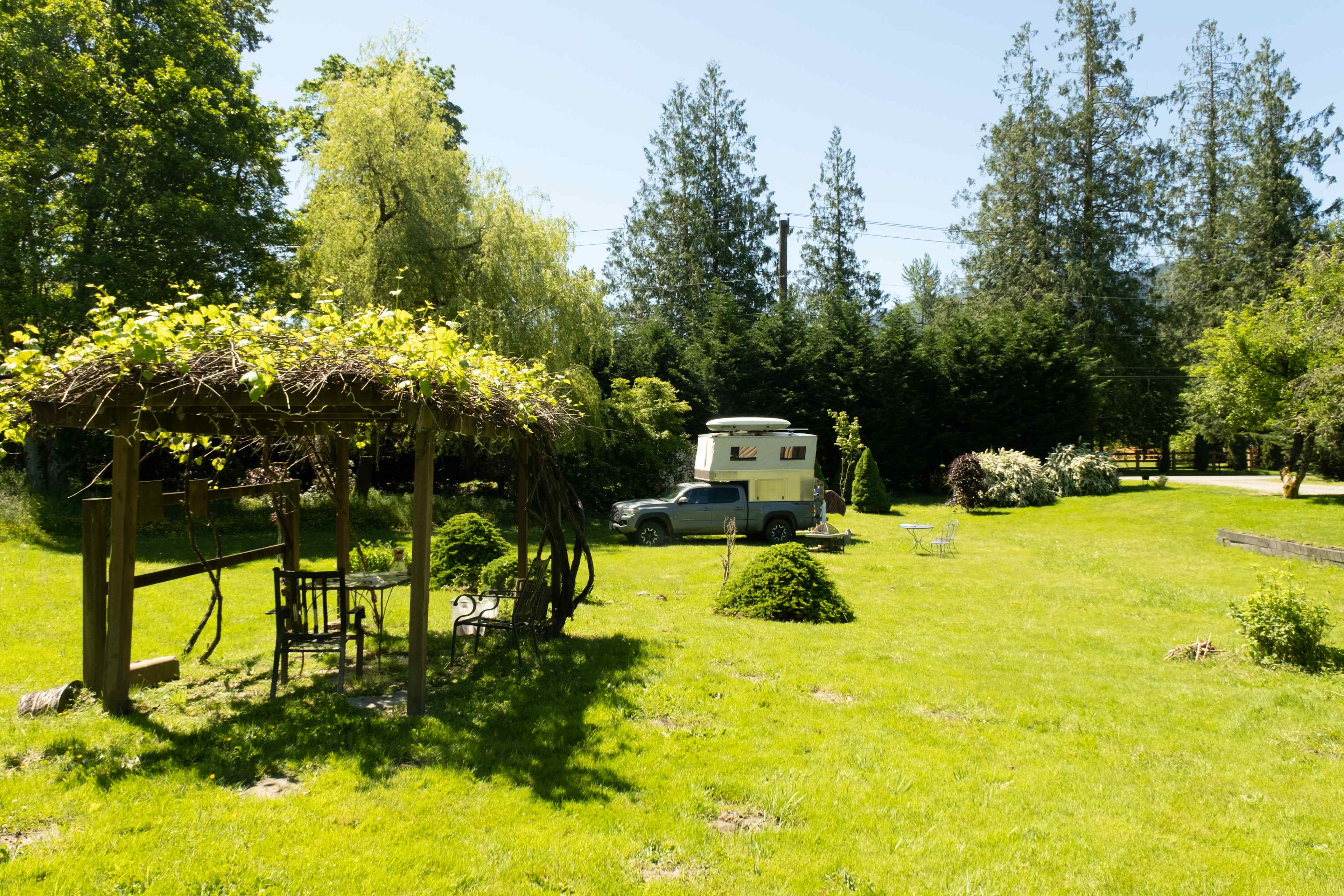 view of campsite with back at the house
