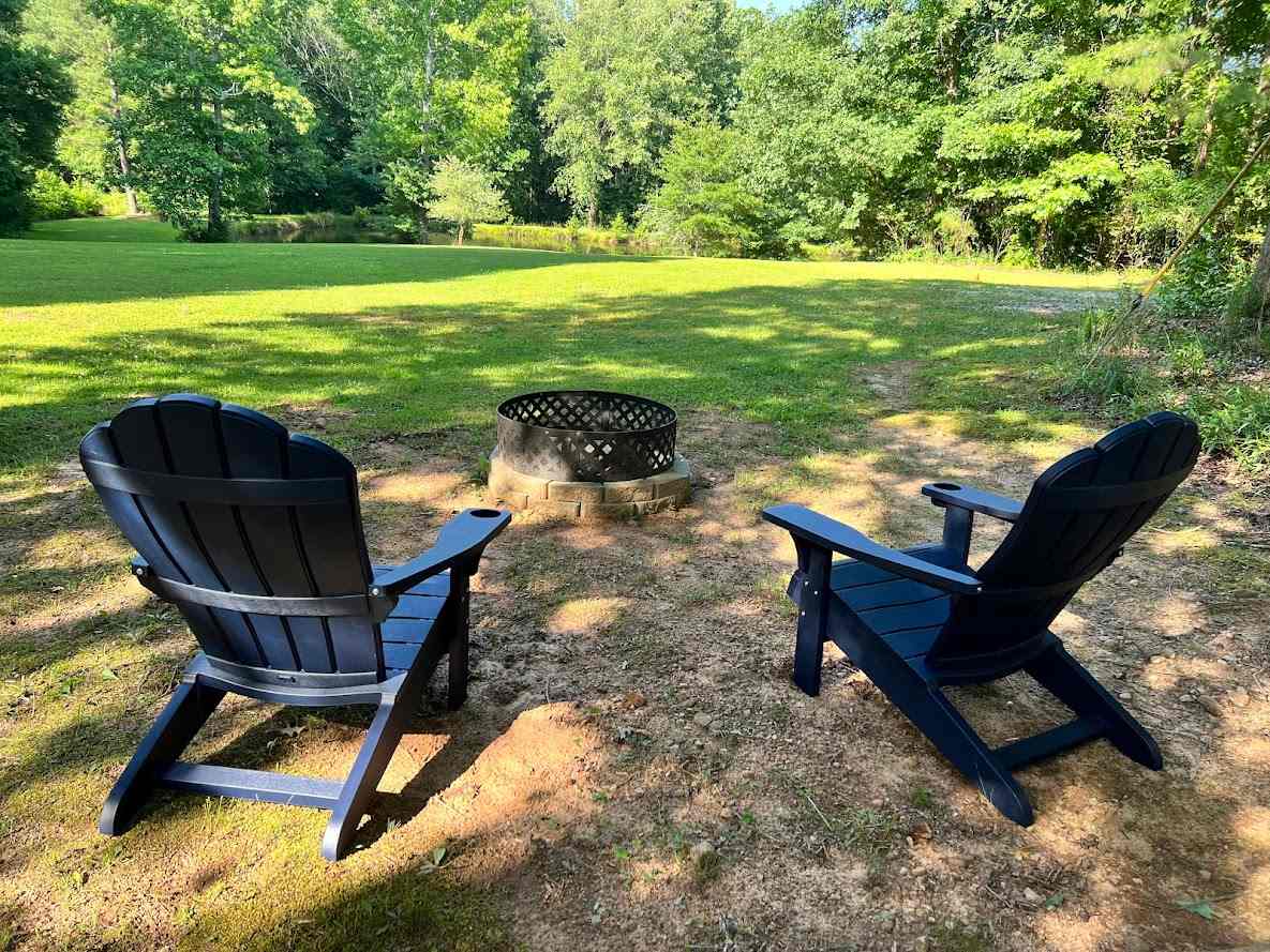 An alternate site farther back from the pond and closer to the gravel driveway. 