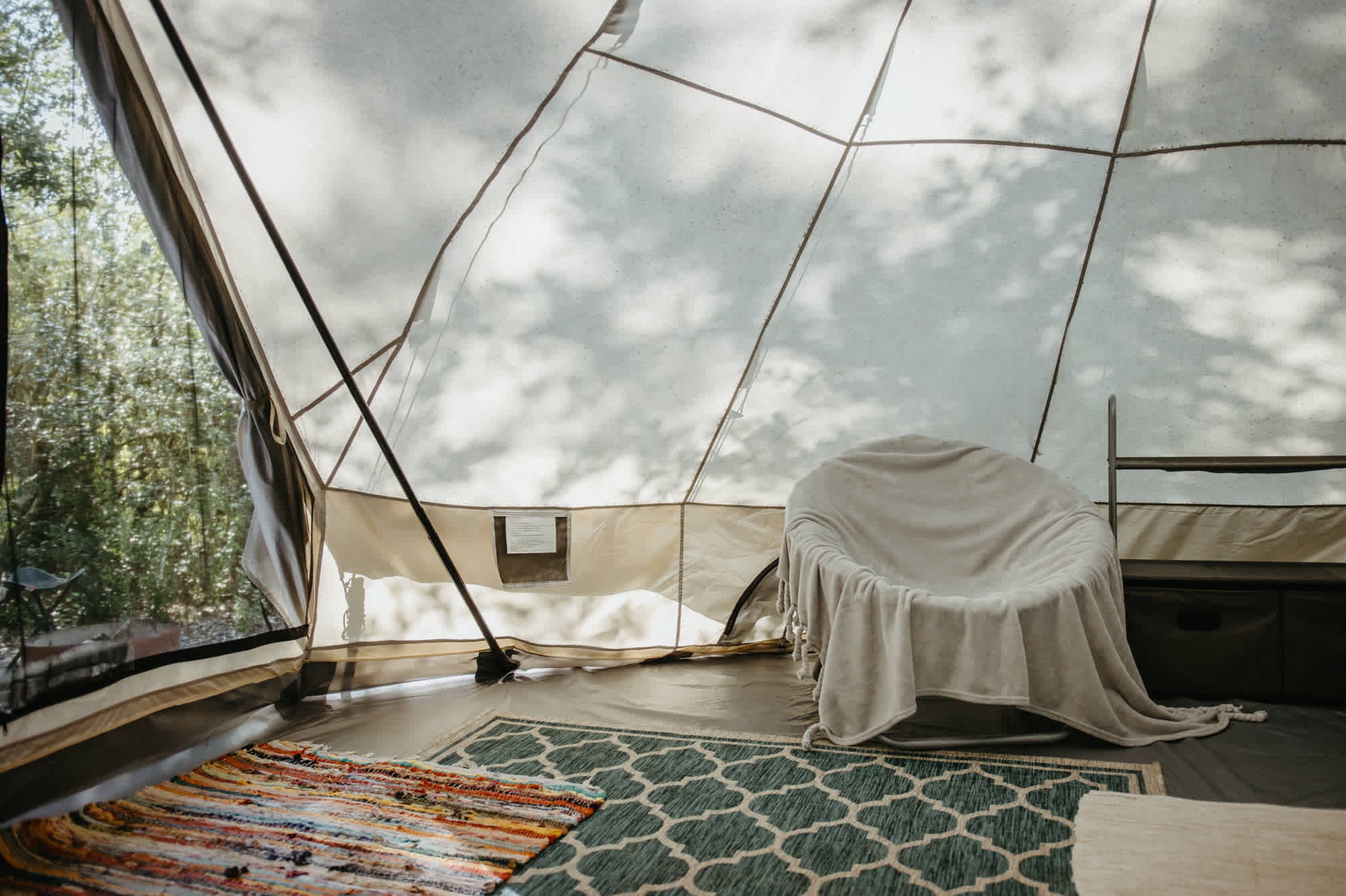 The inside or our yurt was clean and cozy.