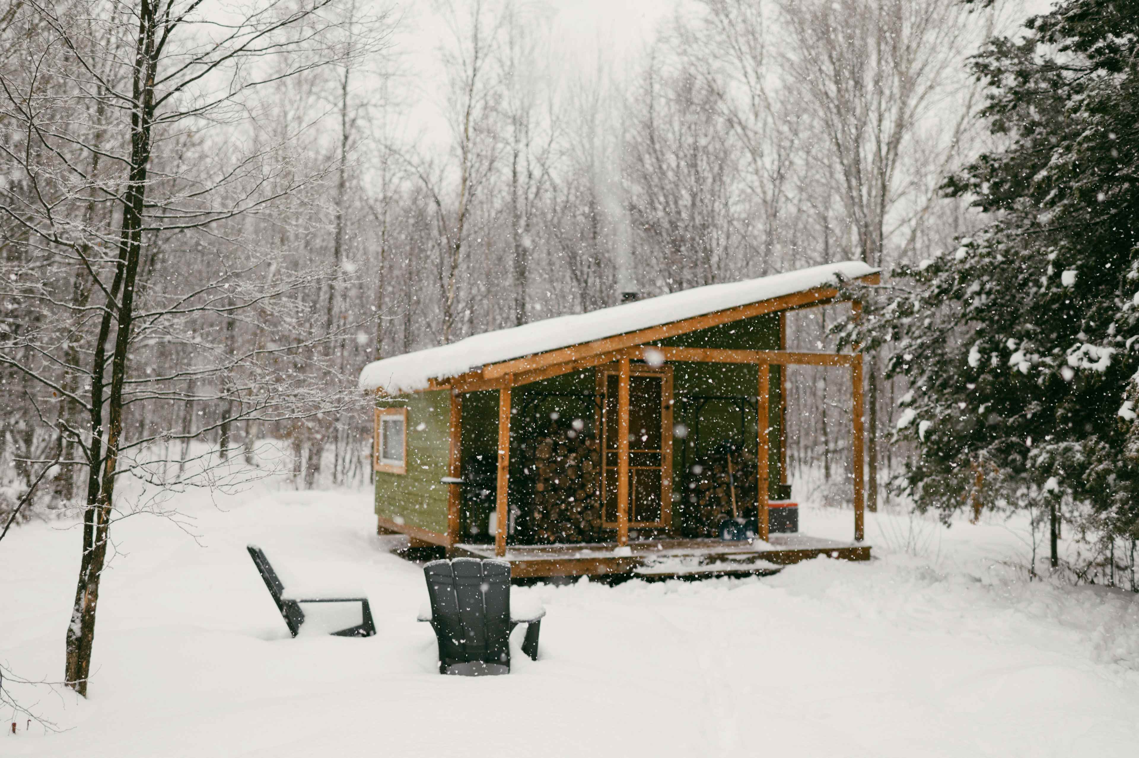 A winter photo of Jacks Cabin
