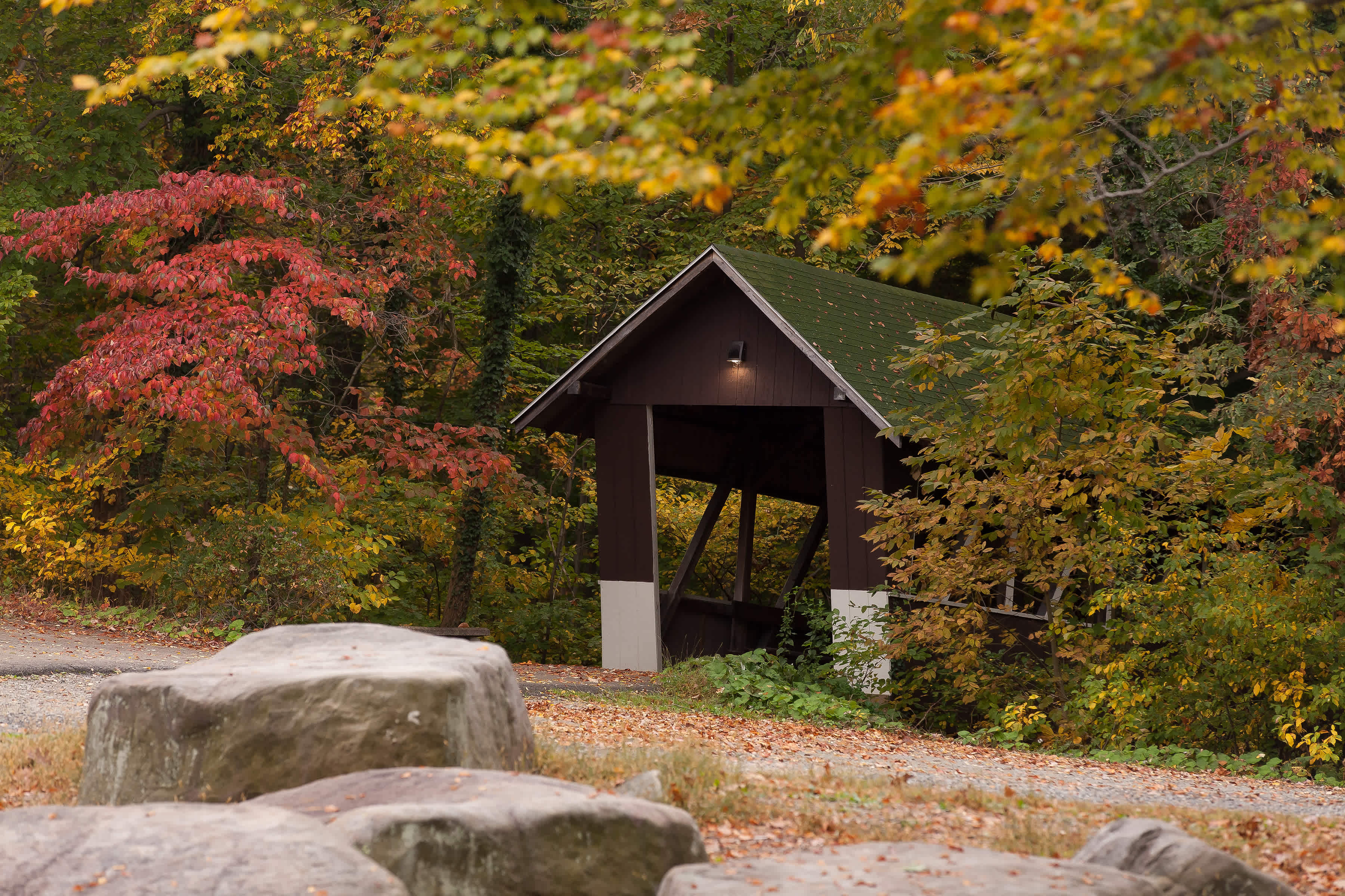 Our covered bridge is a wonderful place for a photo opportunity, located just behind the Dining Hall. 
