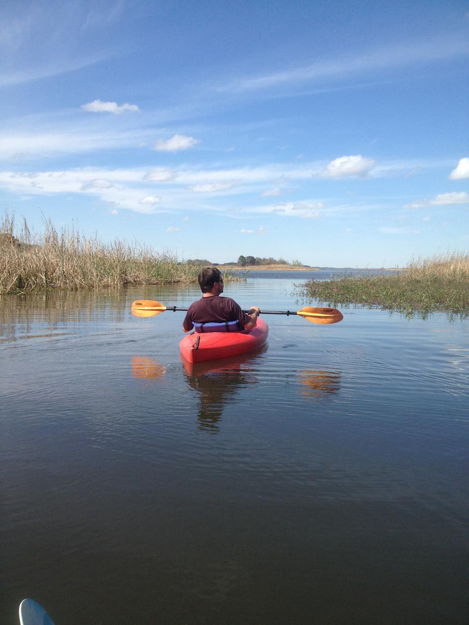 Kayaking right across the lake from campsite. The state park rents out canoes if you don't have your own. 